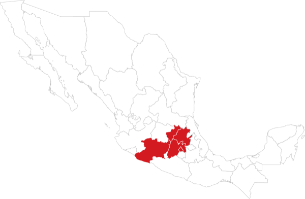 Centro: Ciudad de México, Estado de México, Querétaro, Hidalgo y Michoacán